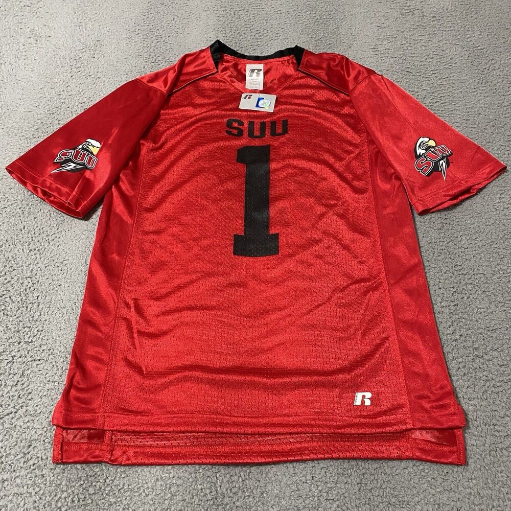Southern Utah SUU Thunderbirds Football Jersey Mens S Red Russell Athletic NEW